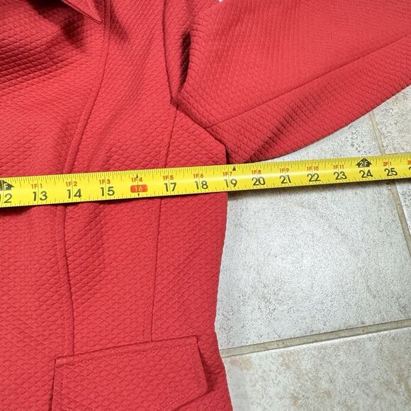 Talbots Quilted Jacket Womens 10 Pique Zipper Long Sleeve Blazer Rust Red - Picture 6 of 11